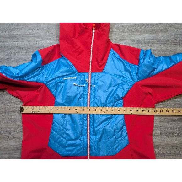 Mammut Eisfeld SO Hybrid Jacket Women's XL Full Zip Soft Shell Red Blue Hooded - Picture 11 of 13